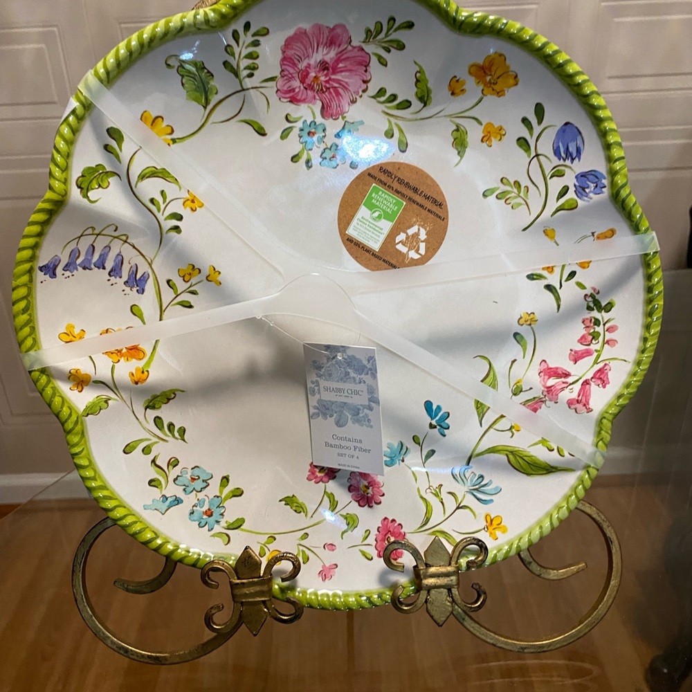 - Brand New Set Of Salad 9” Plates Multicolor Diferent Pattern Beautiful… - Picture 5 of 6